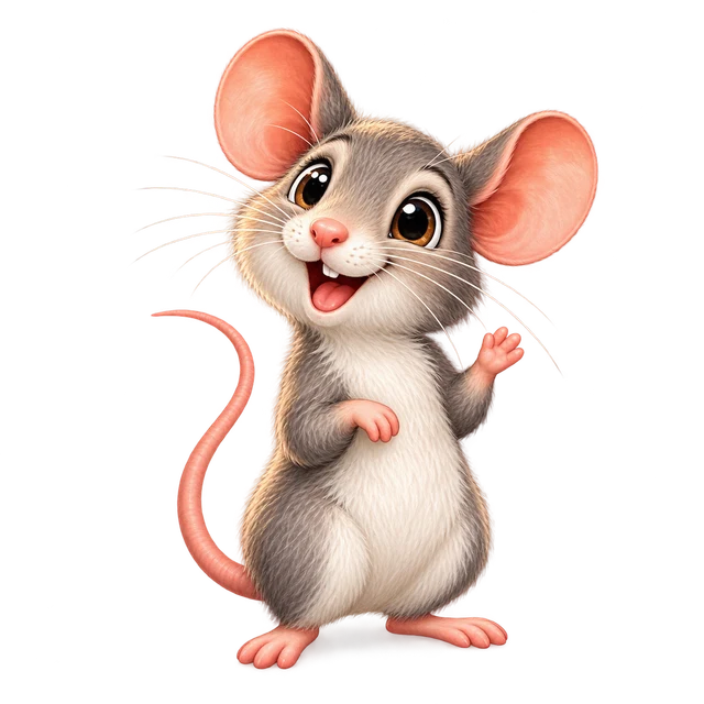 A playful CBC rodent illustration, not a species-identification photograph